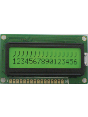 Display Elektronik - DEM 16226 SYH-LY - Dot matrix LCD display 4.67 mm 2 x 16, DEM 16226 SYH-LY, Display Elektronik