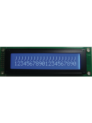 Display Elektronik - DEM 20231 SBH-PW-N - Dot matrix LCD display 5.55 mm 2 x 20, DEM 20231 SBH-PW-N, Display Elektronik