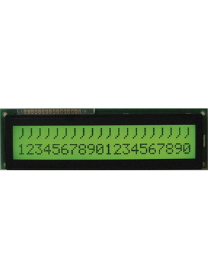 Display Elektronik - DEM 20232 SYH-LY - Dot matrix LCD display 8.30 mm 2 x 20, DEM 20232 SYH-LY, Display Elektronik