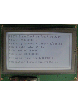 Display Elektronik - DEM 240128D FGH-PW (A-TOUCH) - LCD-graphic display 240 x 128 Pixel, DEM 240128D FGH-PW (A-TOUCH), Display Elektronik