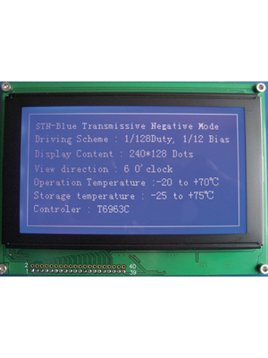 Display Elektronik - DEM 240128D SBH-PW-N - LCD-graphic display 240 x 128 Pixel, DEM 240128D SBH-PW-N, Display Elektronik