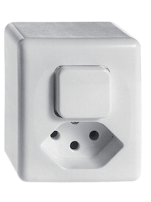 Feller - 87063.X.61 - Combination switch and socket CH, 87063.X.61, Feller