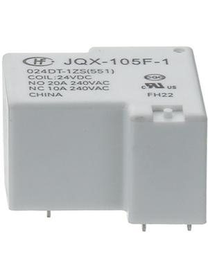 Hongfa - HF105F-1/024D-T1ZS 610 - PCB power relay 24 VDC 900 mW, HF105F-1/024D-T1ZS 610, Hongfa