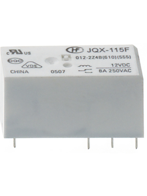 Hongfa - HF115F/012-2Z4B 610 - PCB power relay 12 VDC 400 mW, HF115F/012-2Z4B 610, Hongfa