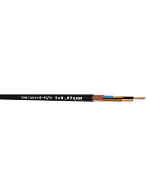 Kabeltronik - SENSOCORD-M/D 3X0,09 MM2 - Control cable, shielded 3 x 0.09 mm2 shielded Copper strand, bare, 19 x 0.079 mm black, SENSOCORD-M/D 3X0,09 MM2, Kabeltronik