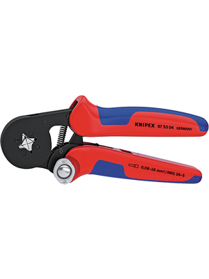 Knipex - 97 53 04 SB - Crimping pliers for end sleeves (ferrules) Square crimping of wire end ferrules 405 g 0.08...16 mm2, 97 53 04 SB, Knipex