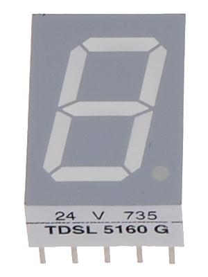 Vishay Telefunken - TDSL 1150 - 7-segment LED-display red 7 mm THT, TDSL 1150, Vishay Telefunken