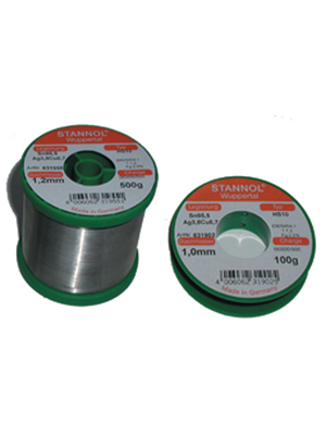 Stannol - TSC HS10, 631954 - Solder wire Sn95/Ag4/Cu1 250 g 0.5 mm, TSC HS10, 631954, Stannol