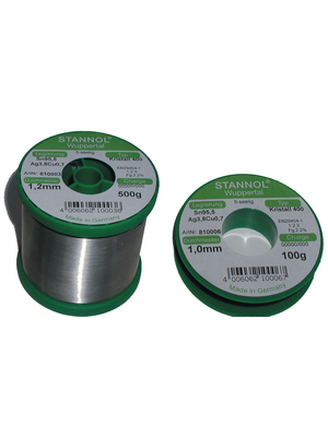 Stannol - TSC KRISTALL 400, 810000 - Solder wire Sn95.5/Ag3.8/Cu0.7 250 g 0.5 mm, TSC KRISTALL 400, 810000, Stannol