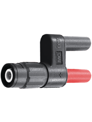 Staeubli Electrical Connectors - XM-BB/4 - Safety adapter ? 4 mm / BNC red + black 1000 V, 1 A, CAT II / 600 V, 1 A, CAT III, XM-BB/4, St?ubli Electrical Connectors