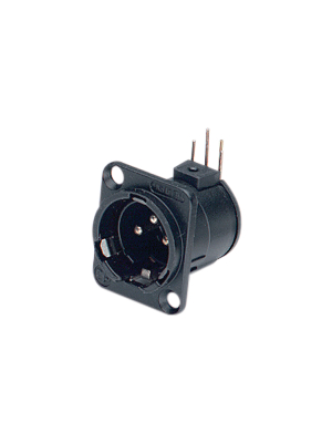 Neutrik - NC3MD-H-B - XLR Panel-mount male receptacle 3 N/A D Horizontal / PCB Mounting black, NC3MD-H-B, Neutrik