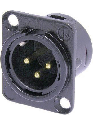 Neutrik - NC3MD-L-B-1 - XLR Panel-mount male receptacle 3 N/A DL Soldering Connection black, NC3MD-L-B-1, Neutrik