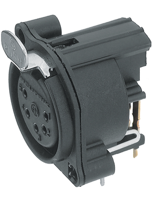 Neutrik - NC5FAH - XLR Panel-mount female receptacle 5 N/A A Horizontal / PCB Mounting black, NC5FAH, Neutrik