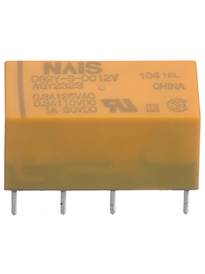 Panasonic - DS2Y-S-DC5V - Signal relay 5 VDC 125 Ohm 200 mW THD, DS2Y-S-DC5V, Panasonic