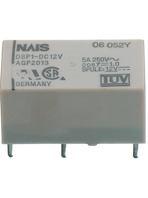 Panasonic - DSP1-DC5V-F - PCB power relay 5 VDC 300 mW, DSP1-DC5V-F, Panasonic