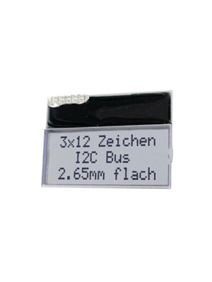 Electronic Assembly - EA T123W-I2C - Dot matrix LCD display 4.7 mm 3 x 12, EA T123W-I2C, Electronic Assembly