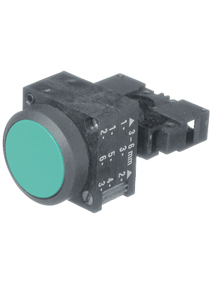 Siemens - 3SB3205-0AA21 - Illuminable flat pushbutton red with contact elements and lampholder BA9s, 3SB3205-0AA21, Siemens