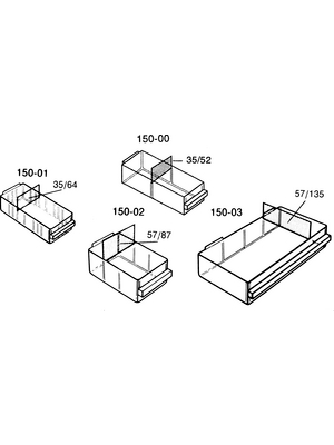 Raaco - 150-02 ESD - ESD drawer 135 x 87 x 57 mm 135 x 87 mm, 150-02 ESD, Raaco