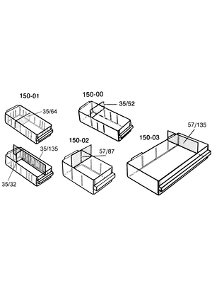 Raaco - 150-01 - Drawer 135 x 64 x 35 mm 135 x 64 mm N/A, 150-01, Raaco