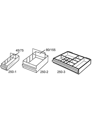 Raaco - 250-1 - Drawer 240 x 80 x 50 mm 240 x 80 mm, 250-1, Raaco