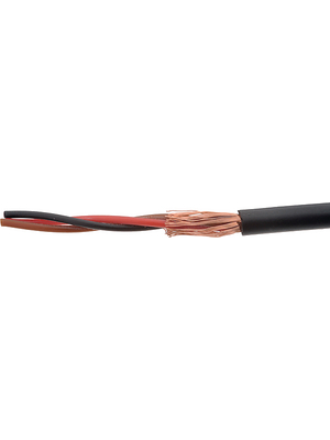 Kabeltronik - UL-LIFYDY 2X0,08 MM2 - Control cable 2 x 0.08 mm2 shielded Bare copper stranded wire black, UL-LIFYDY 2X0,08 MM2, Kabeltronik