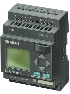 Siemens - 6ED1052-1MD00-0BA6 - Logic module LOGO! 12/24RC, 8 DI (4 D/A), 4 RO, 6ED1052-1MD00-0BA6, Siemens