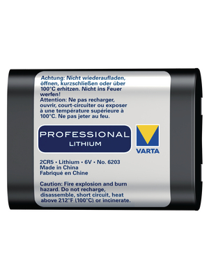 VARTA - 2CR5 - Photo battery Lithium 6 V 1600 mAh, 2CR5, VARTA