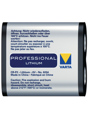 VARTA - CR-P2 - Photo battery Lithium 6 V 1600 mAh, CR-P2, VARTA