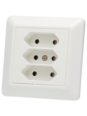 Elko - 1841461 - Euro socket 84 x 84 x 31 mm 2.5 A EU  white, 1841461, Elko