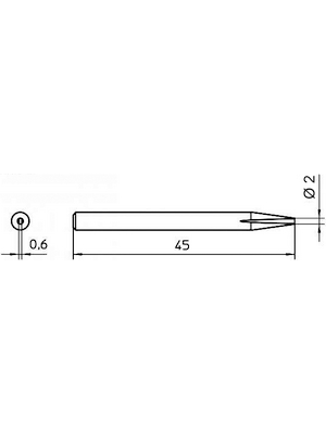 Weller - 4SPI152111 - Soldering tip Chisel shaped 2 mm, 4SPI152111, Weller