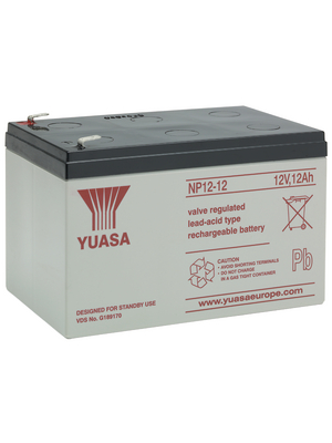 Yuasa - NP12-12 - Lead-acid battery 12 V 12 Ah, NP12-12, Yuasa