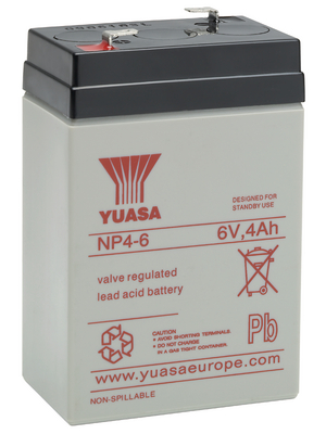 Yuasa - NP4-6 - Lead-acid battery 6 V 4 Ah, NP4-6, Yuasa