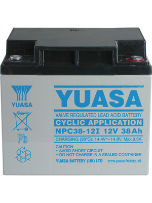 Yuasa - NPC38-12I - Lead-acid battery 12 V 38 Ah, NPC38-12I, Yuasa