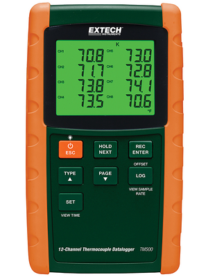 Extech Instruments - TM500 - Data logger Channels=12 Temperature / Thermoelements SD-Card, TM500, Extech Instruments