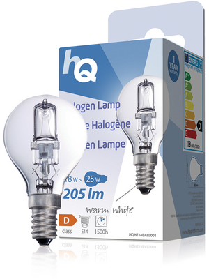 HQ - HQHE14BALL001 - Halogen lamp 230 VAC 18 W E14, HQHE14BALL001, HQ