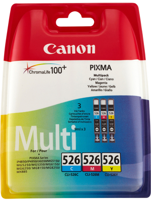 Canon Inc - CLI-526PACK - Ink CLI-526 Cyan / magenta / yellow, CLI-526PACK, Canon Inc