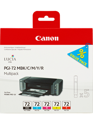 Canon Inc - PGI-72MUL - Ink multipack PGI-72 black matt / Cyan / magenta / yellow / red, PGI-72MUL, Canon Inc