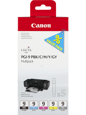 Canon Inc - 1034B013 - Ink cartridge multipack PGI-9 grey / yellow / Cyan / magenta / photo black, 1034B013, Canon Inc