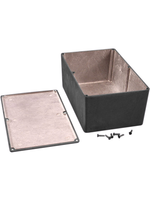 Hammond - 1590EBK - Metal enclosure, black, 120 x 188 x 82 mm, Die cast aluminium / Alloy, IP 54, 1590, 1590EBK, Hammond