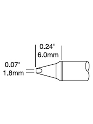 Metcal - STTC-137P - Soldering tip Chisel / cone 30 1.8 mm 390 C, STTC-137P, Metcal