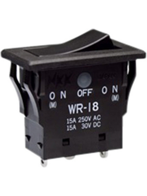NKK - WR18ASN - Rocker switch, (on)-off-(on), black, 15 A, WR18ASN, NKK