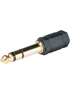 RND Connect - RND 205-00595 - Stereo Audio Adapter black 6.3 mm Male / 3.5 mm Female, RND 205-00595, RND Connect