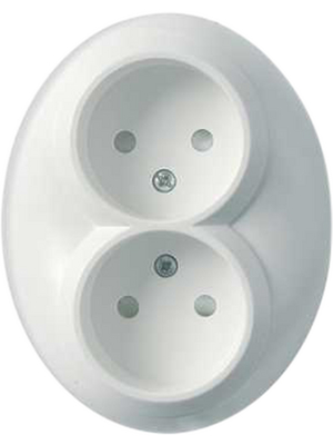 Schneider Electric - RENOVA V?GGUTTAG 2-V OJORD - Socket, Flush mounted 105 x 83 x 22 mm 16 A 2P + Shutters white, RENOVA V?GGUTTAG 2-V OJORD, Schneider Electric