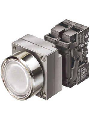 Siemens - 3SB3647-0AA71 - Pushbutton flat with LED, complete, clear, 3SB3647-0AA71, Siemens