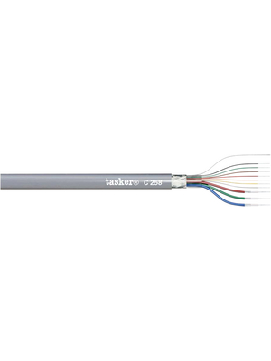 Tasker - C258 - Video cable   10 x75 Ohm grey, C258, Tasker