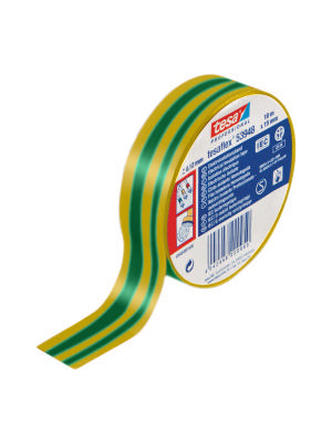 Tesa - 53948 19MM X 20 M GREEN/YE - Electrical insulation tape green/yellow 19 mmx20 m, 53948 19MM X 20 M GREEN/YE, Tesa