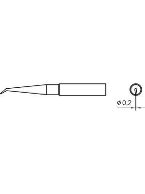 Weller - XNT 1LX - Soldering tip Conical, long shape 0.2 mm, XNT 1LX, Weller