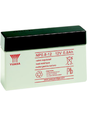 Yuasa - NP0.8-12 - Lead-acid battery 12 V 0.8 Ah, NP0.8-12, Yuasa