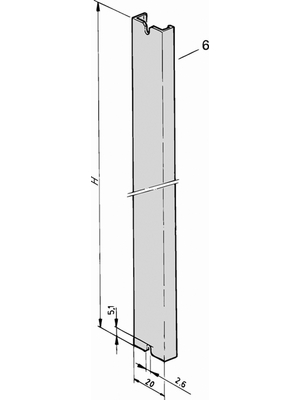 Pentair Schroff - 30829-007 - U-Profile Front Profile 9 HE 4 TE, 30829-007, Pentair Schroff