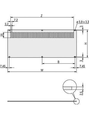 Pentair Schroff - 30849-028 - Rear panel 4 HE 42 TE, 30849-028, Pentair Schroff